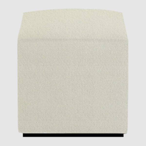 Beano Fabric Square Stool In Oyster | Bed Sava