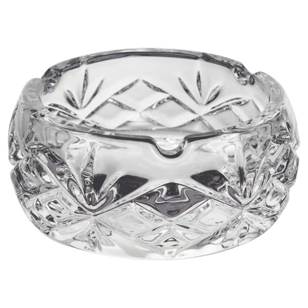 Beaumont Large Crystal Textured Ashtray In Clear | Bed Sava
