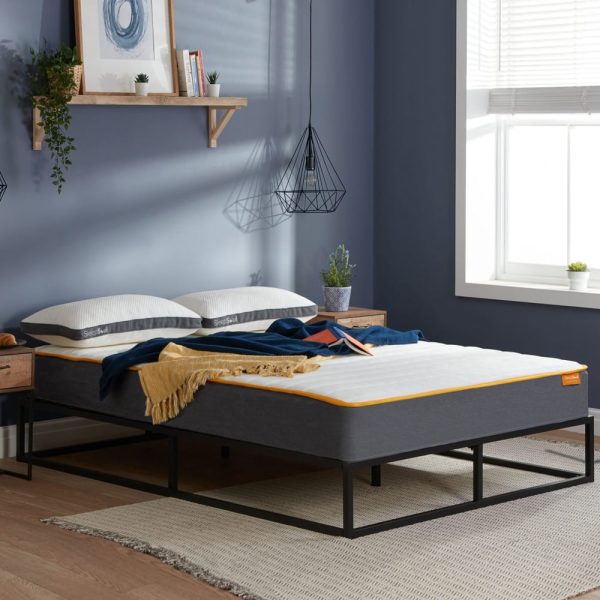 Beauport Fabric Double Mattress In White Blue | Bed Sava