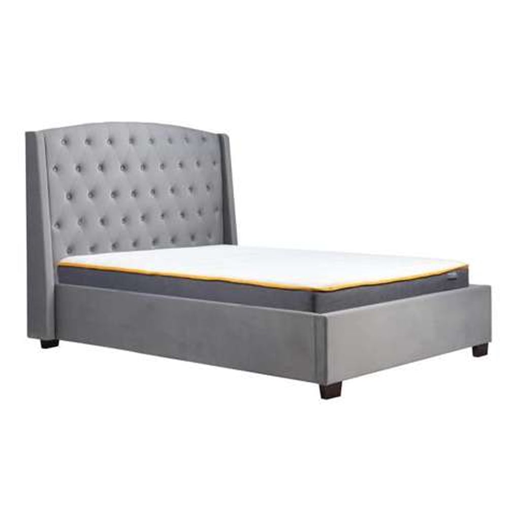 Beckley Fabric King Size Bed In Grey