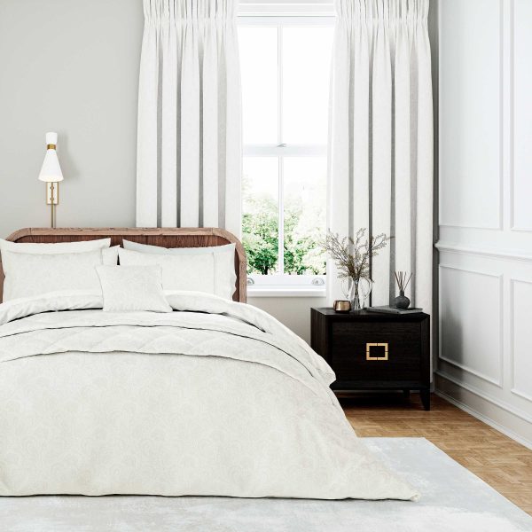 1951 Ashleigh Lined Curtains 66 x 72 White | Bed Sava