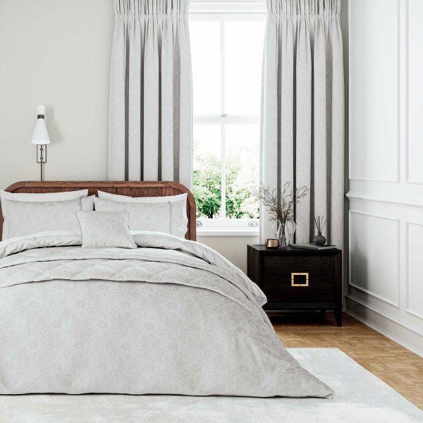 1951 Ashleigh Lined Curtains 66 x 72 Platinum | Bed Sava