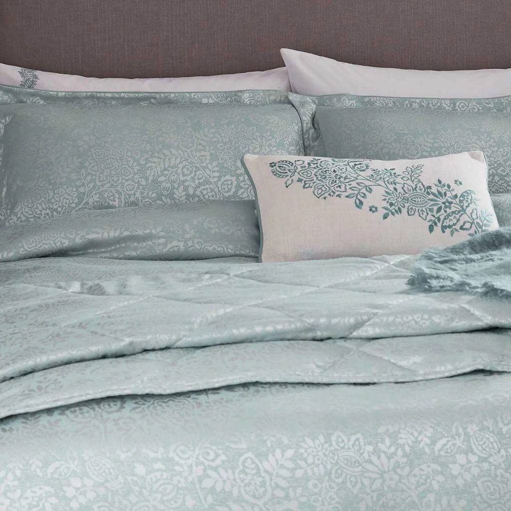 1951 Atea Quilted Throw, Duck Egg