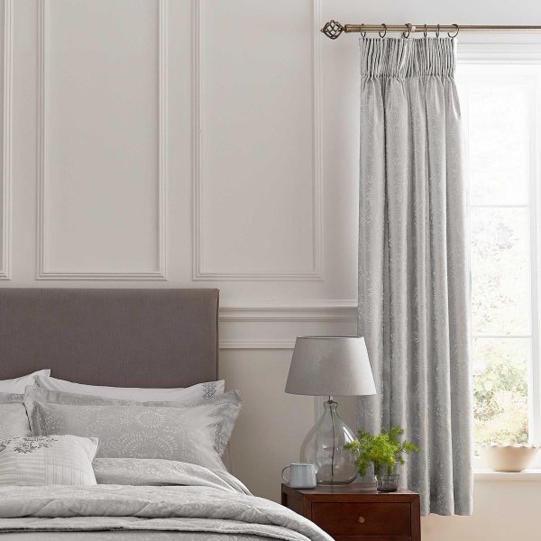 1951 Kina Lined Curtains 66 x 72 Silver | Bed Sava