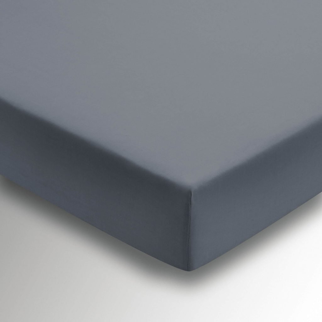 1951 Plain Dye Percale Super Kingsize Fitted Sheet, Charcoal