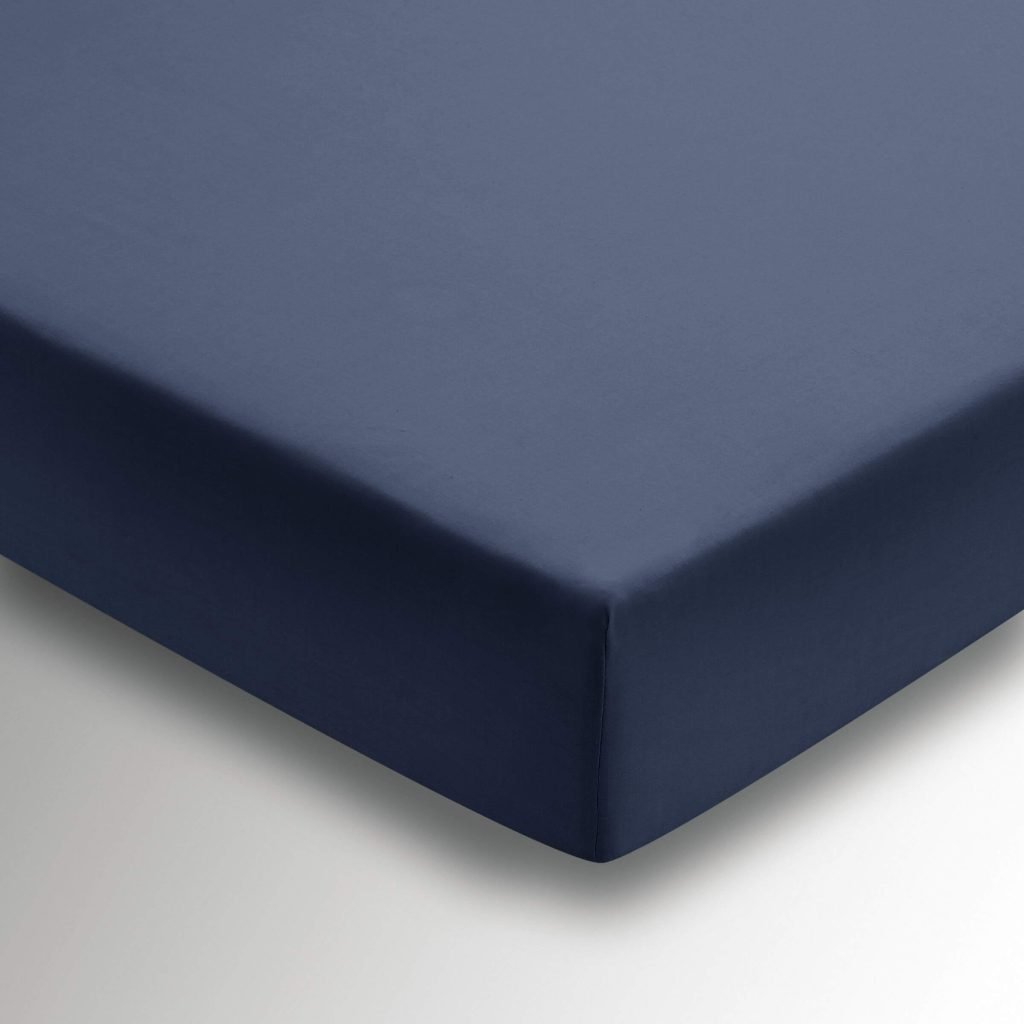 1951 Plain Dye Percale Super Kingsize Fitted Sheet, Ink
