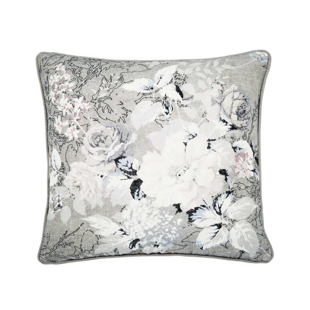 Bedeck of Belfast Amalia Cushion 50cm x 50cm, White/Silver