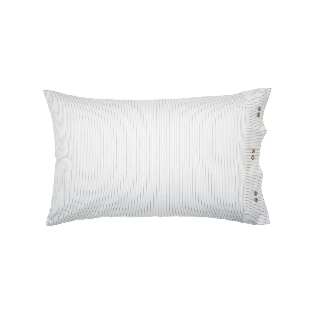 Bedeck of Belfast Amalia Pair of Standard Pillowcases, White/Silver