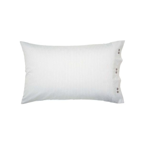 Bedeck of Belfast Amalia Pair of Standard Pillowcases WhiteSilver | Bed Sava