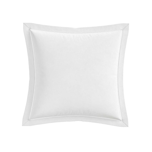 Bedeck of Belfast Ayda Semi Plain Square Oxford Pillowcase Chalk | Bed Sava