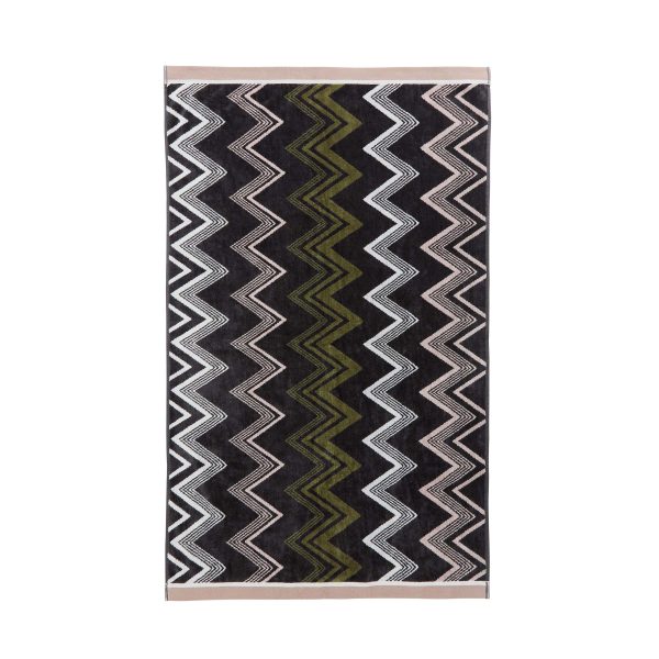 Bedeck of Belfast Claudia Bath Sheet Charcoal Green Pink | Bed Sava