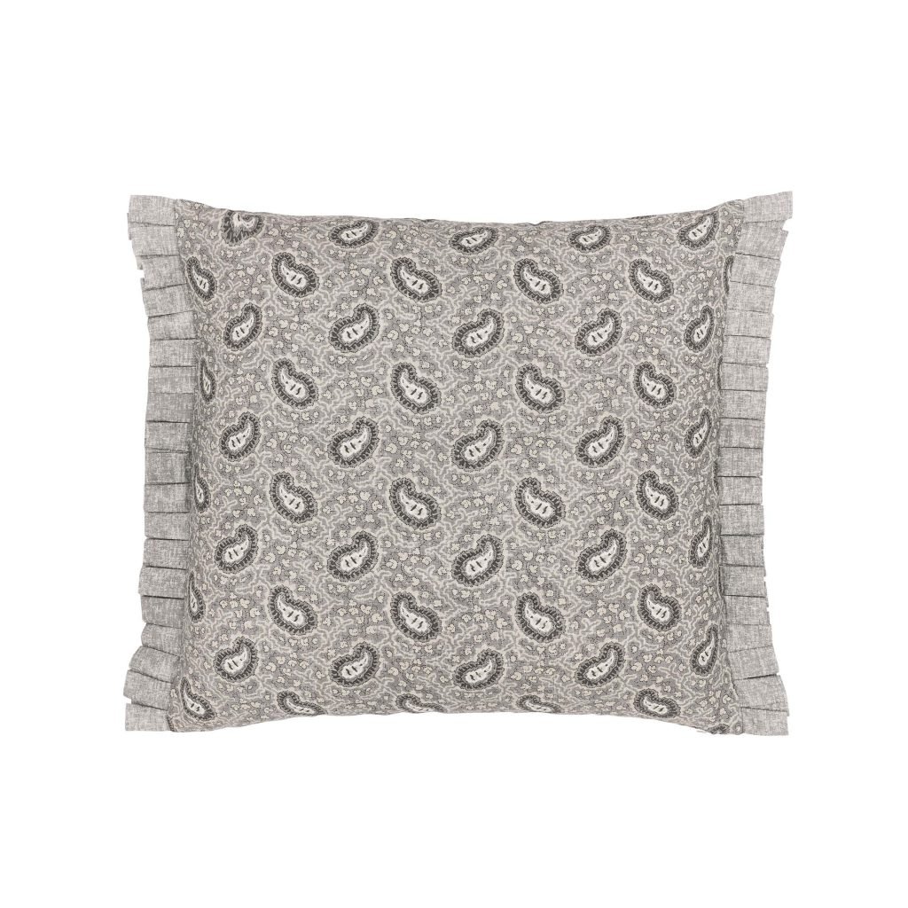 Bedeck of Belfast Cora Cushion 50cm x 50cm, Linen/Grey