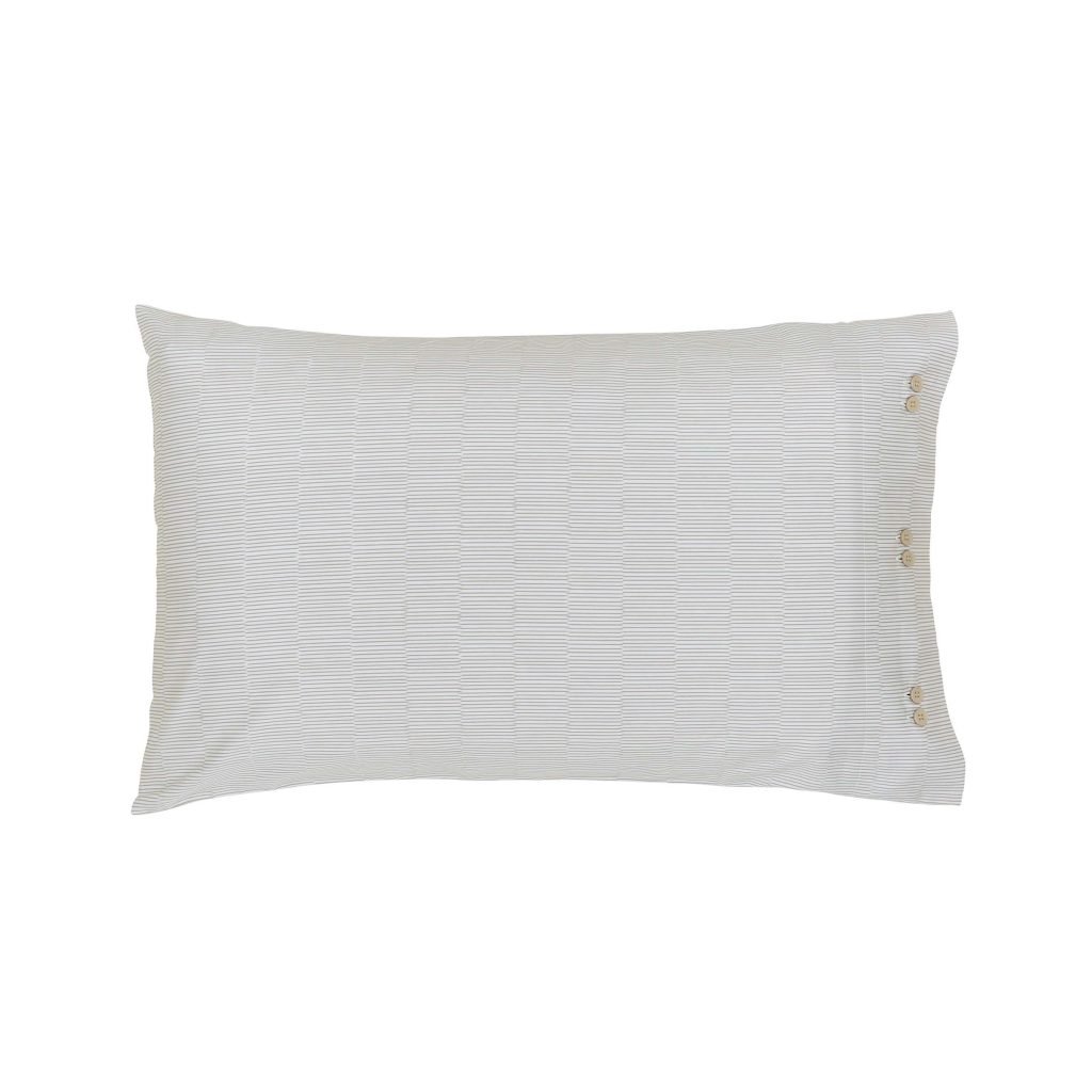Bedeck of Belfast Cora Pair of Standard Pillowcases, Linen/Grey