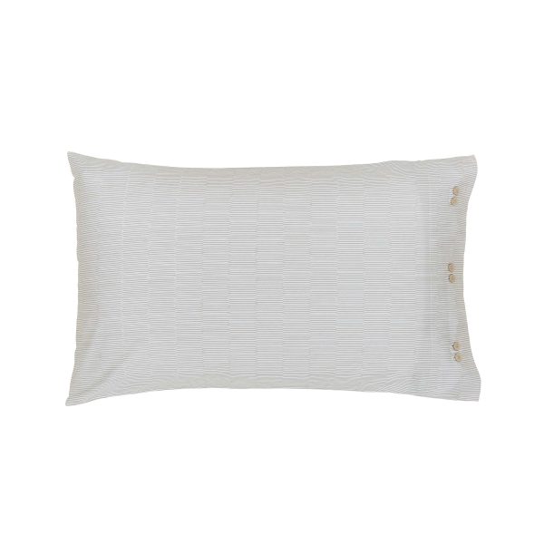 Bedeck of Belfast Cora Pair of Standard Pillowcases LinenGrey | Bed Sava