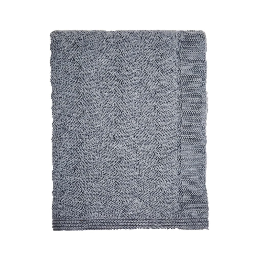 Bedeck of Belfast Estelle Throw, Chambray/Pink