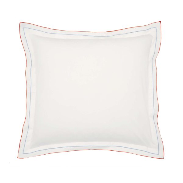 Bedeck of Belfast Estelle Pair of Square Oxford Pillowcases ChambrayPink | Bed Sava