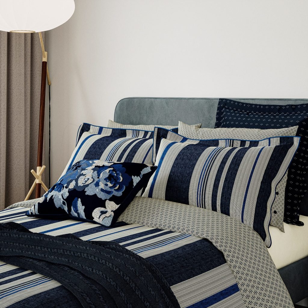 Bedeck of Belfast Imara Double Duvet Cover Set, Navy