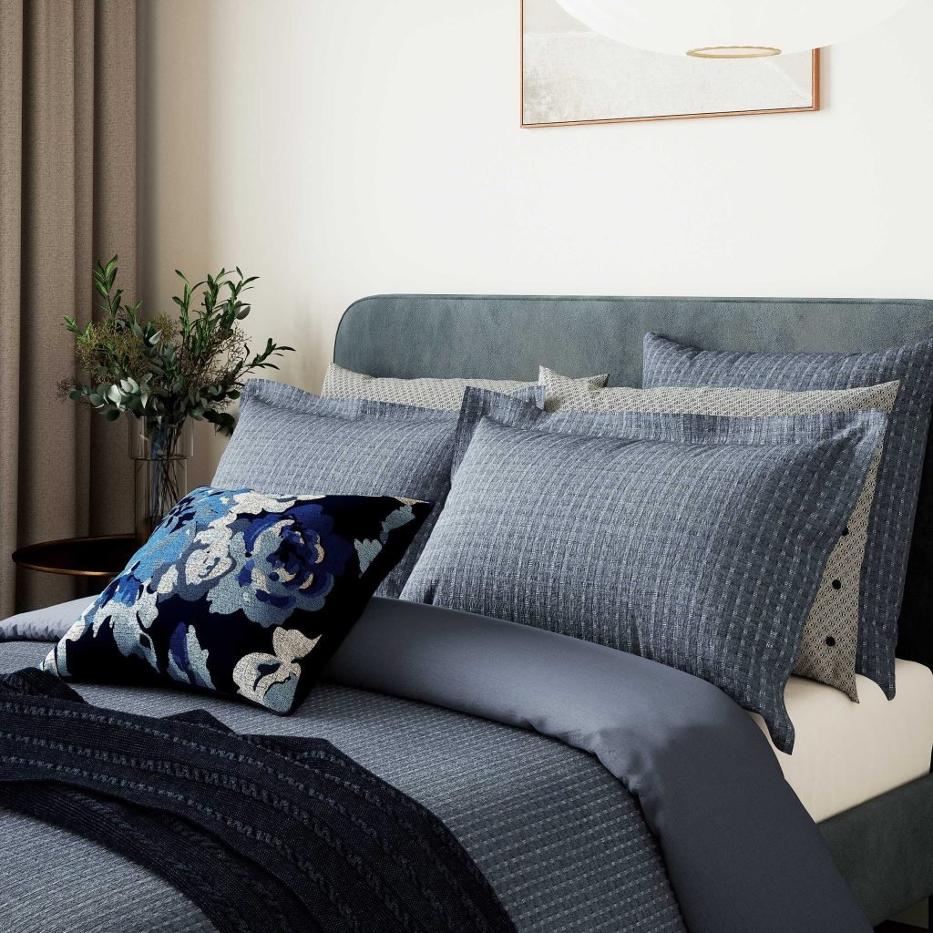 Bedeck of Belfast Imara Weave Kingsize Duvet Cover Set, Navy