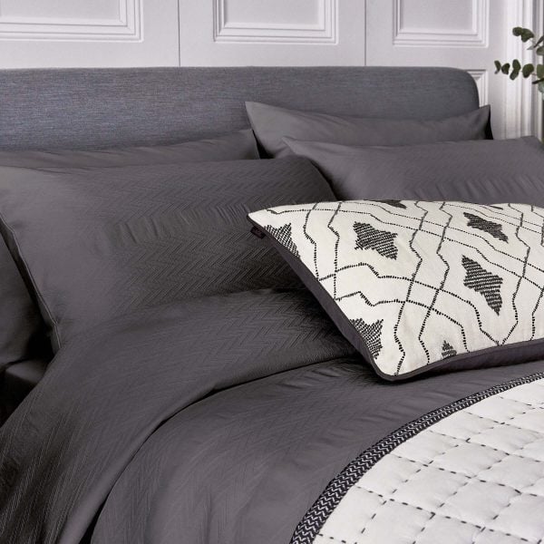 Bedeck Of Belfast Kenza Super Kingsize Duvet Cover Carbon | Bed Sava