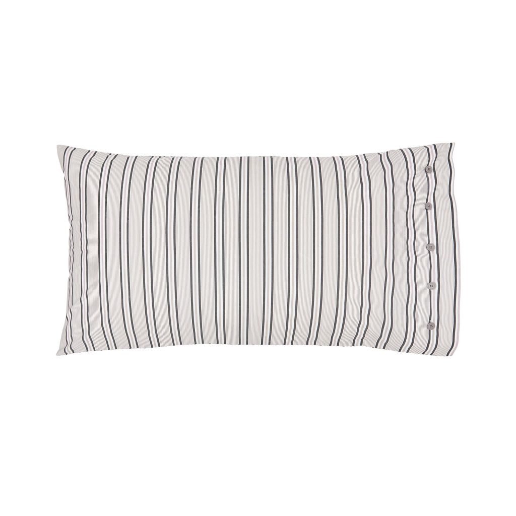 Bedeck of Belfast Kotana Pair of Standard Pillowcases, Charcoal & Silver