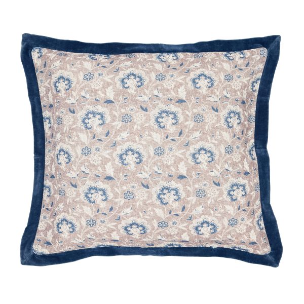 Bedeck of Belfast Lorelei Cushion 50cm x 50cm Powder Blue  Linen | Bed Sava