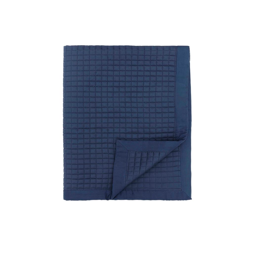 Bedeck of Belfast Lorelei Quilted Throw, Powder Blue & Linen