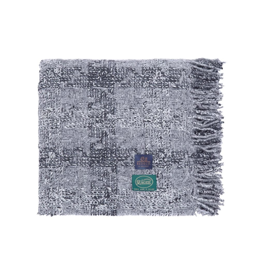 Bedeck of Belfast Emmo Woven Throw, Grey