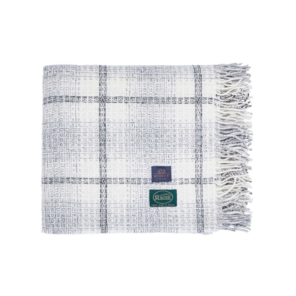 Bedeck of Belfast Tulla Woven Throw, Grey