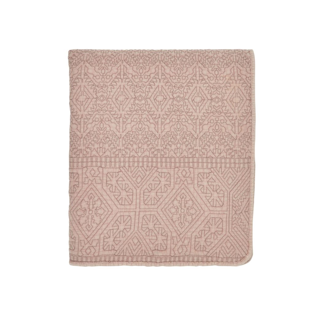 Bedeck of Belfast Marielle Quilted Throw, Coral