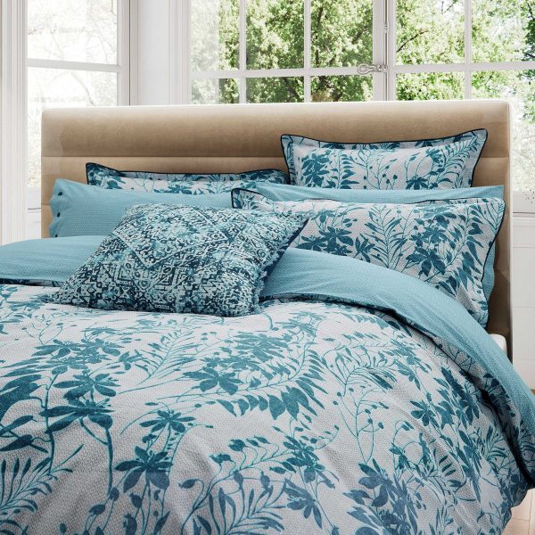 Bedeck of Belfast Mieko Super Kingsize Duvet Cover Set Teal  Silver | Bed Sava