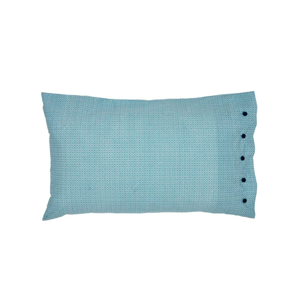Bedeck of Belfast Mieko Pair of Standard Pillowcases, Teal & Silver