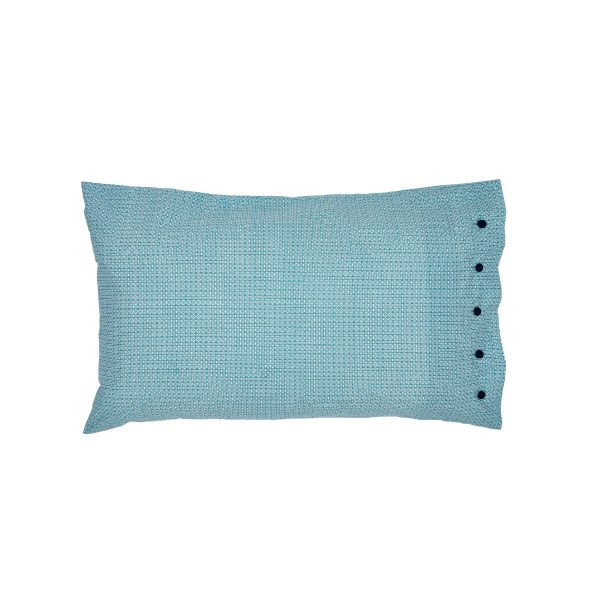 Bedeck of Belfast Mieko Pair of Standard Pillowcases Teal  Silver | Bed Sava