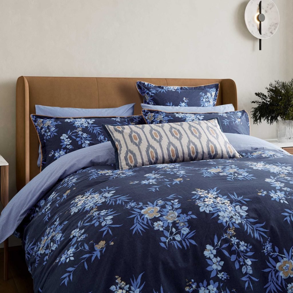 Bedeck of Belfast Nahla Single Duvet Cover Set, Cobalt Blue & Navy