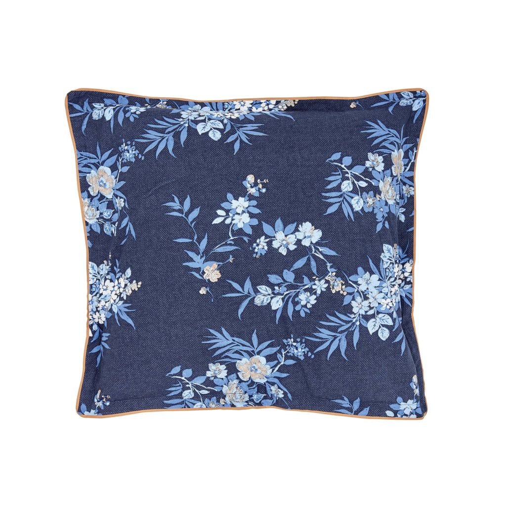 Bedeck of Belfast Nahla Pair of Square Oxford Pillowcases, Cobalt Blue & Navy