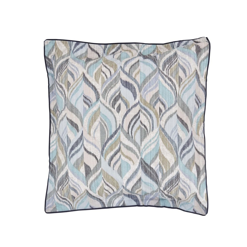 Bedeck of Belfast Rayanne Pair of Square Oxford Pillowcases, Soft Teal & Green