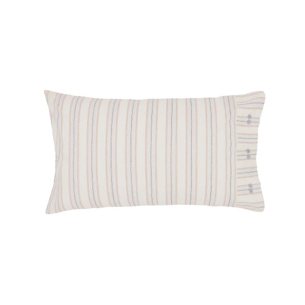 Bedeck of Belfast Rosanna Pair of Standard Pillowcases Pink  Soft Blue | Bed Sava