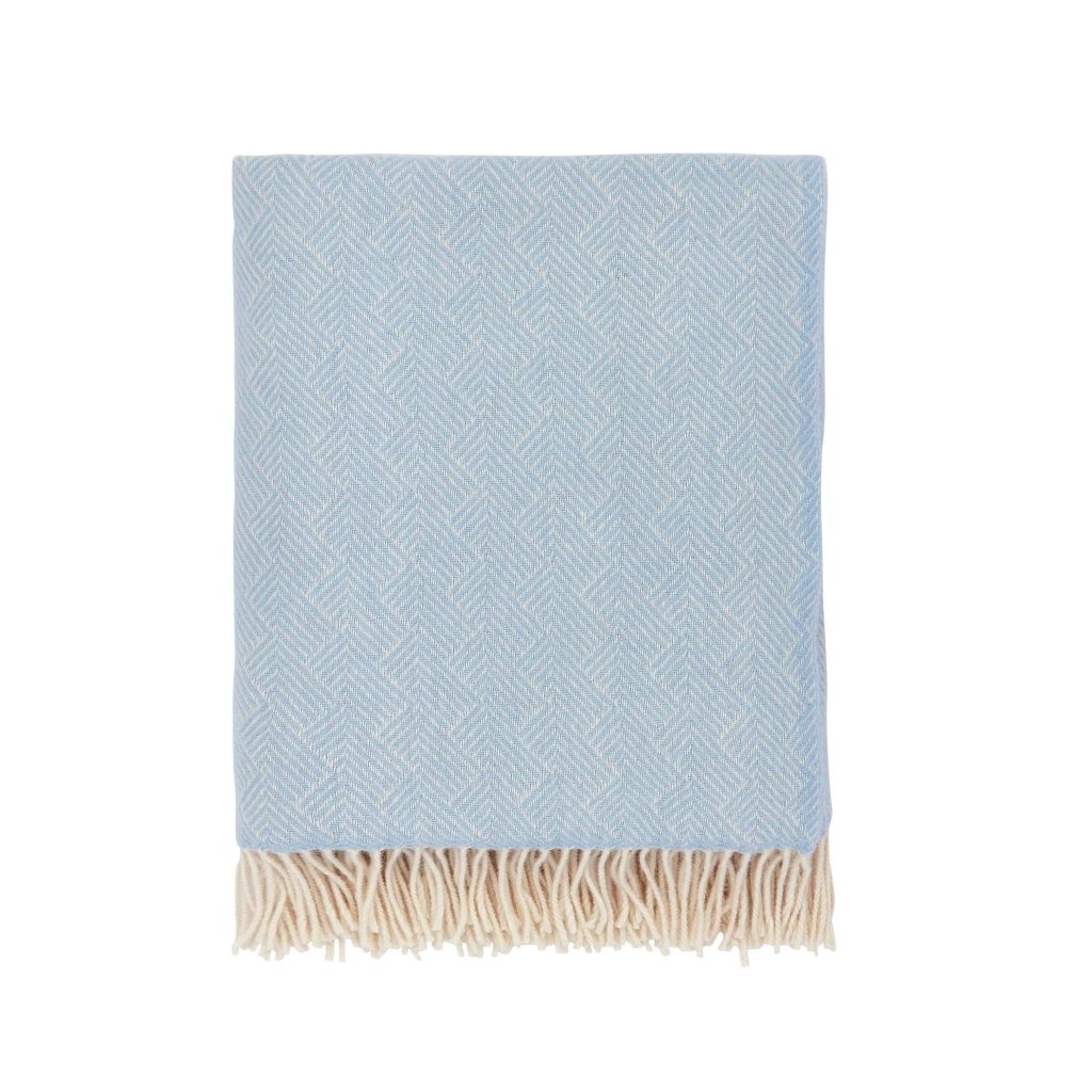 Bedeck of Belfast Rosanna Woven Throw, Soft Blue