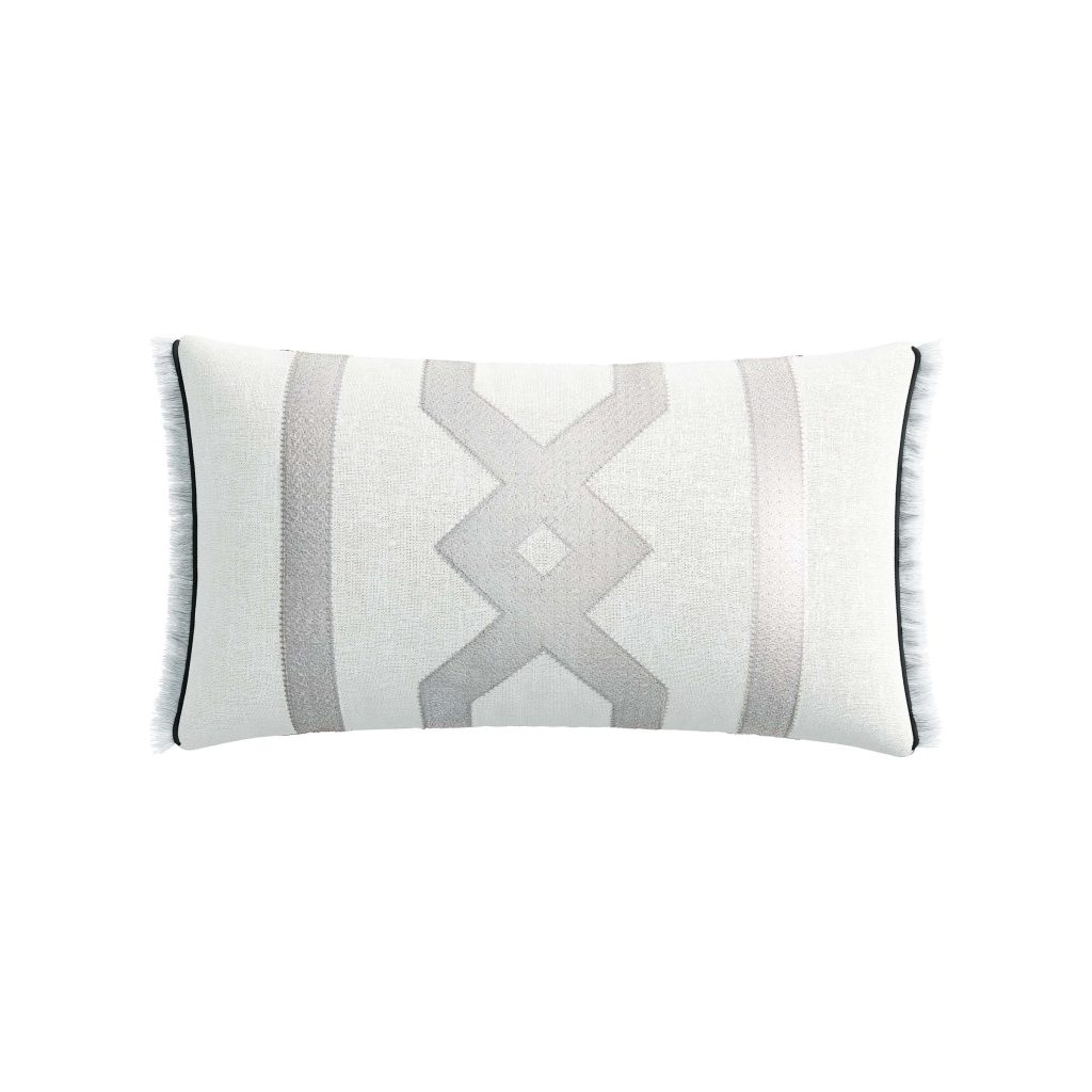Bedeck of Belfast Sefa Embroidered Cushion 70cm x 40cm, White/Silver
