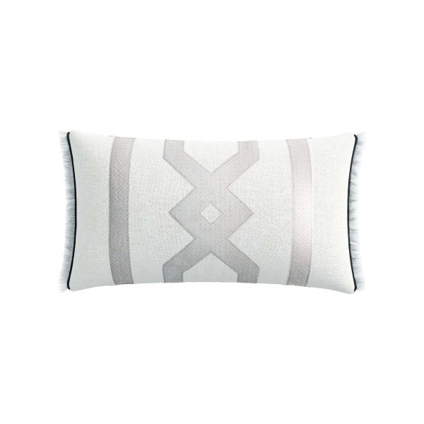 Bedeck of Belfast Sefa Embroidered Cushion 70cm x 40cm WhiteSilver | Bed Sava