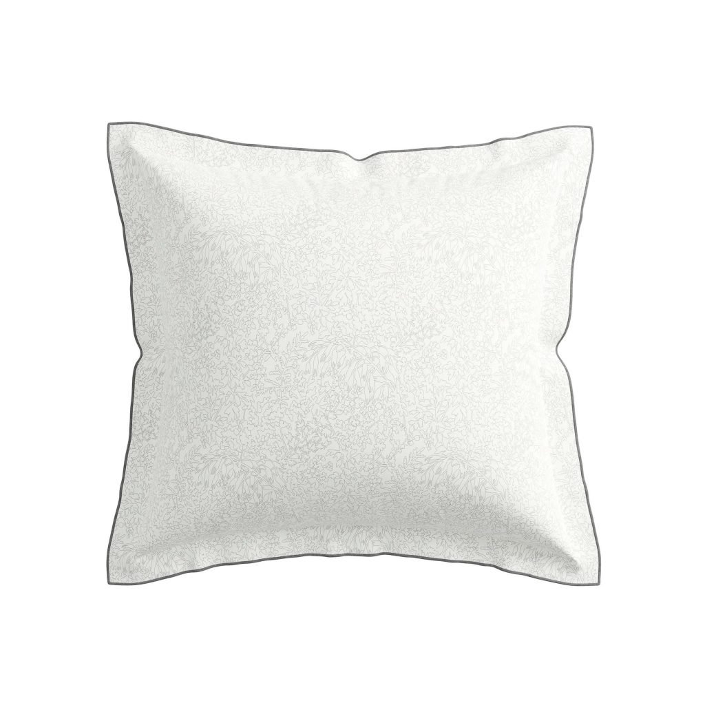 Bedeck of Belfast Sefa Pair of Square Oxford Pillowcases, White/Silver