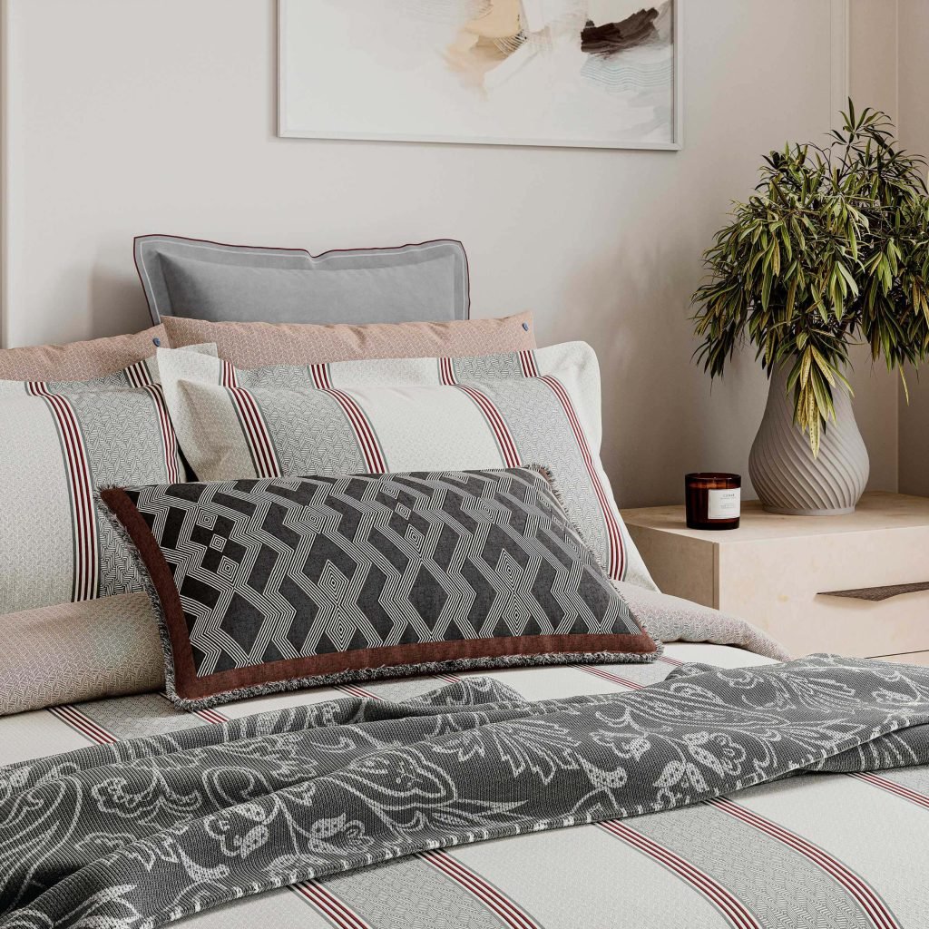 Bedeck of Belfast Siya Double Duvet Cover Set, Grey