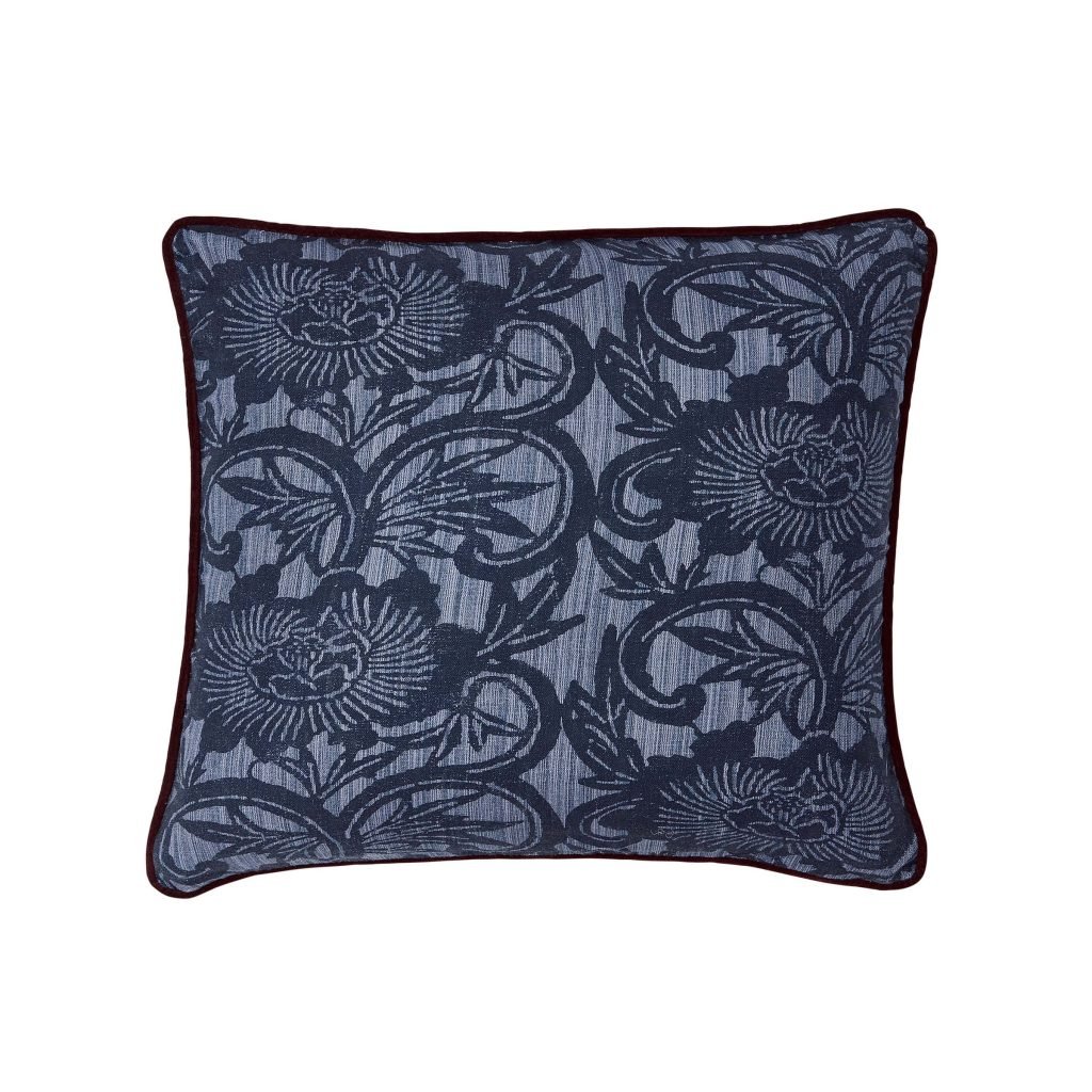Bedeck of Belfast Stafford Cushion 50cm x 50cm, Navy & Red