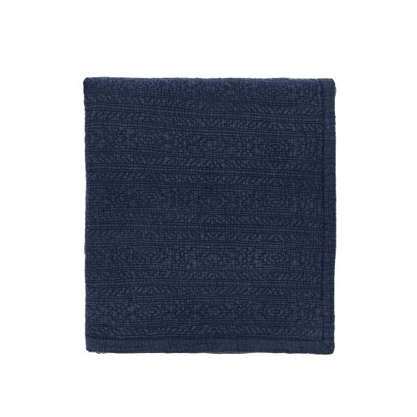 Bedeck of Belfast Stafford Quilted Throw Navy | Bed Sava