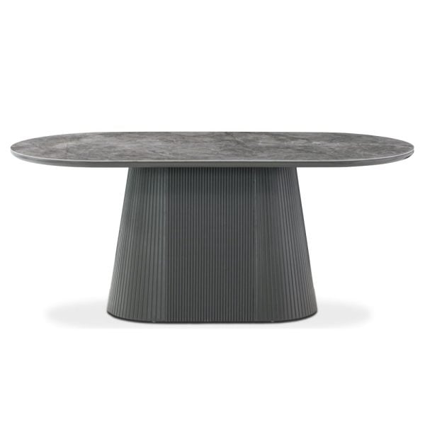 Bedford Sintered Stone Dining Table In Grey | Bed Sava
