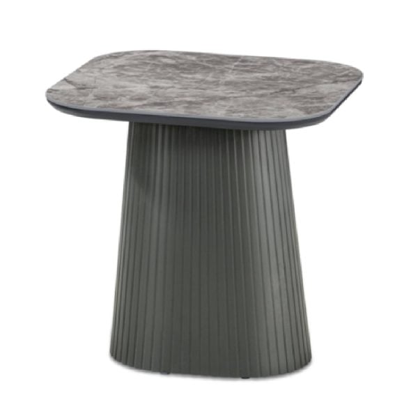 Bedford Sintered Stone End Table In Grey | Bed Sava
