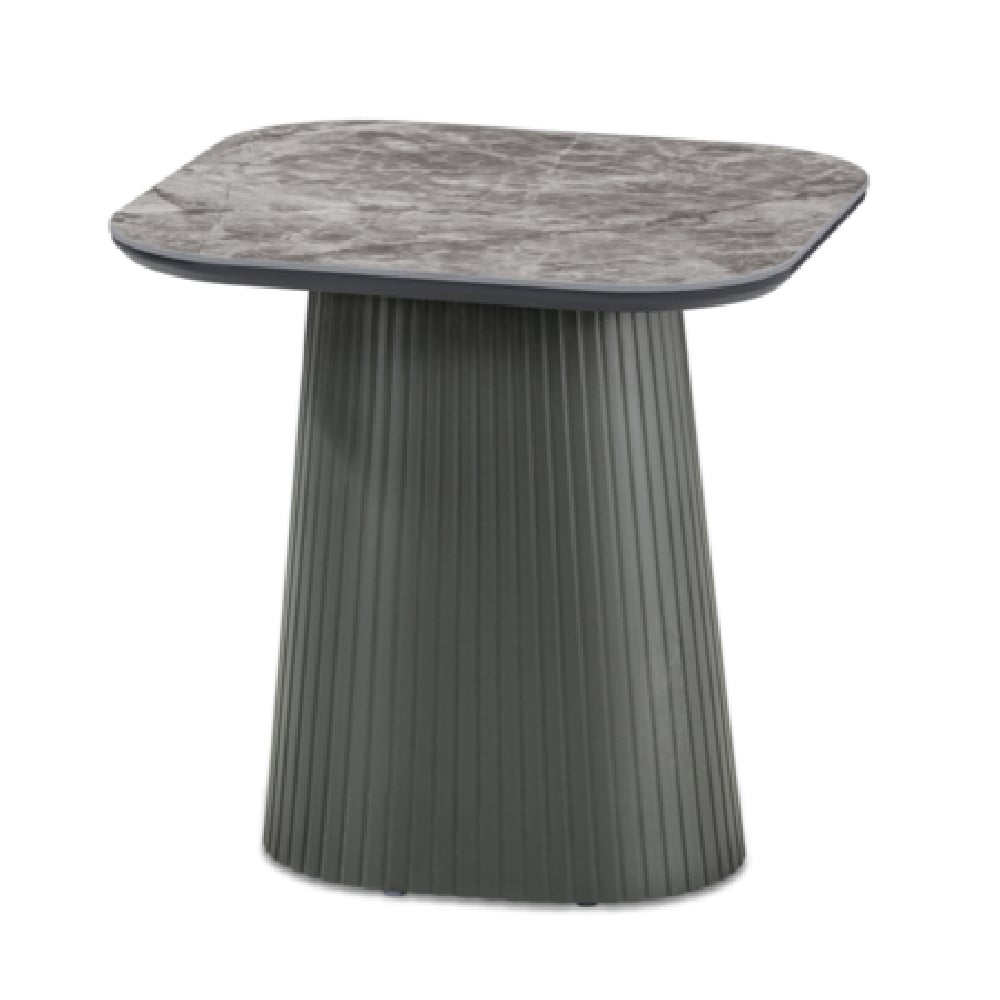 Bedford Sintered Stone End Table In Grey