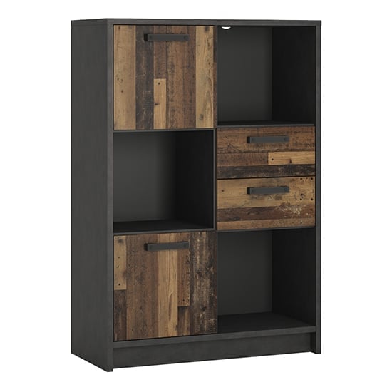 Beeston Wooden Bookcase With 2 Doors 2 Drawers In Walnut