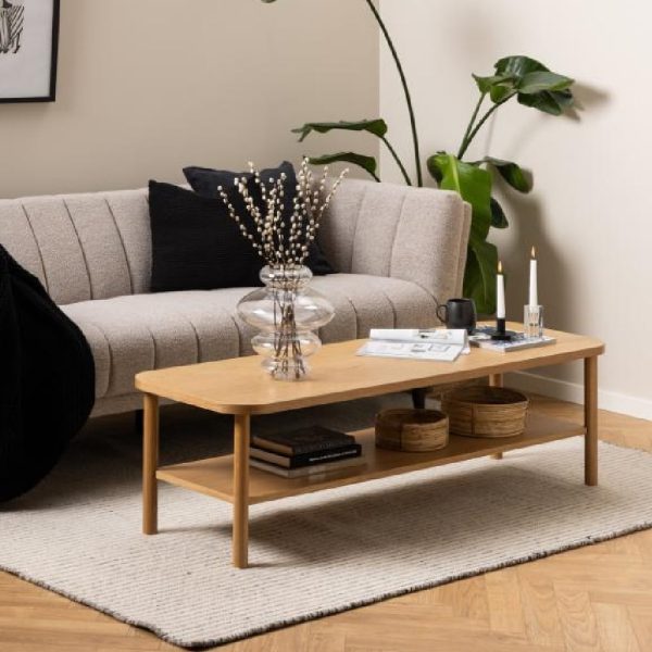 Belcourt Wooden Rectangular Coffee Table In Oak | Bed Sava