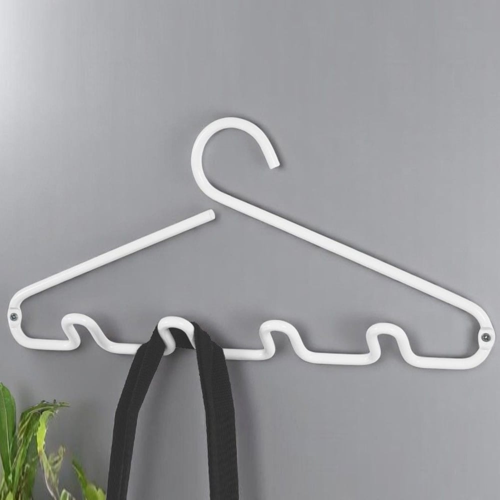 Belfast Small Metal Wall Coat Hanger In White