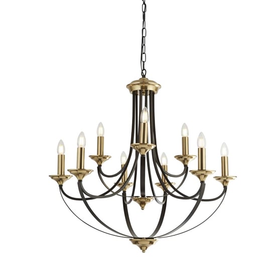 Belfry 9 Lights Pendant Light In Dark Bronze And Brass